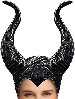 Coiffe longue en corne pour femme wet helper, masque noir pour halloween
