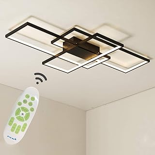 Plafonniers led carrés à intensité variable, plafonniers modernes en acrylique avec télécommande, plafonnier
