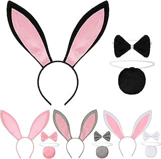 Oreilles de lapin de pâques et queue de lapin, accessoires de costume d'halloween