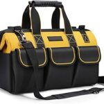 Sac à outils robuste, organisateur d'outils manuels/électriques, avec bandoulière, fermeture éclair sur le dessus