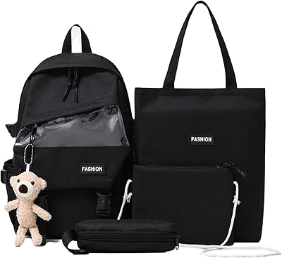 Ensemble de 4 sacs à dos avec pendentif ours en peluche pour étudiants adolescents - sac d'école en toile ensemble de cartable de rentrée. DIAYTAR COTE D'IVOIRE est le partenaire idéal pour vos achats en ligne en Côte d'Ivoire, avec une équipe dédiée et passionnée qui travaille dur pour vous offrir la meilleure expérience d'achat en ligne possible. Nous proposons une large gamme de produits, des promotions régulières et des options de livraison flexibles pour répondre à vos besoins. Nous sommes fiers de servir nos clients avec professionnalisme et dévouement.