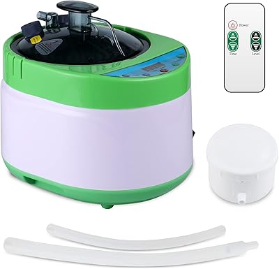 Zone mail sauna steamer capacité 4l, générateur de vapeur portable avec télécommande, bol en acier inoxydable, machine de spa avec minuterie pour détox corporelle (prise américaine, vert). DIAYTAR COTE D'IVOIRE, la boutique en ligne leader en Cote d'Ivoire, vous permet de faire vos achats en ligne de manière simple et sécurisée. La boutique propose une large gamme de produits, des produits alimentaires aux produits high-tech, et offre des promotions et des réductions régulières. Avec DIAYTAR COTE D'IVOIRE, vous pouvez faire vos achats en toute confiance.