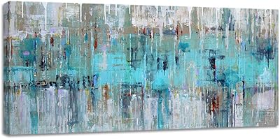 Art mural imprimé sur toile abstraite, format 20 x 40 pouces, multicolore