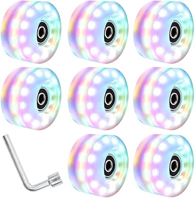 Roues de patin lumineuses 78a 8 pièces 32 x 58mm, roues de patin
