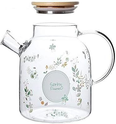 Grande carafe en verre kat li avec couvercle et poignée pichet résistant