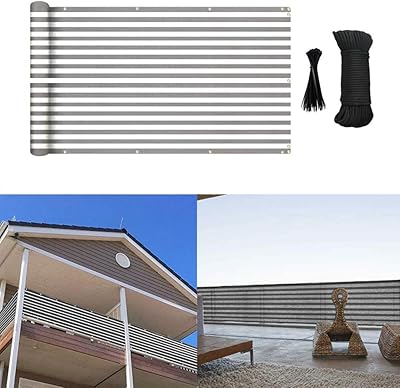 Bâche de confidentialité pour balcon, 90 x 500 cm, en pehd résistant aux uv, pour terrasse de balcon, extérieur, arrière-cour, balcon, comprend des attaches de câble (gris et blanc). DIAYTAR COTE D'IVOIRE, spécialiste du commerce électronique en Côte d'Ivoire, propose une approche innovante pour l'achat en ligne. Le site présente une interface utilisateur conviviale et des outils de recherche efficaces pour faciliter la découverte de produits. Les clients bénéficient également d'un système de paiement sécurisé et d'options de livraison flexibles pour une expérience d'achat sans souci.