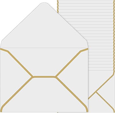 Lot de 50 enveloppes d'invitation 5 x 7, cartes postales seusi autocollantes a7 avec bords dorés pour félicitations de mariage, cartes cadeaux, remise de diplôme et fête d'anniversaire (blanc). En tant que boutique en ligne généraliste, DIAYTAR COTE D'IVOIRE propose une large sélection de produits qui conviennent à tous les âges et à tous les goûts. Les clients peuvent choisir parmi une grande variété de catégories de produits, allant de l'électronique aux vêtements, en passant par les produits pour la maison et le jardin. Avec sa politique de prix compétitifs et son service de livraison rapide, DIAYTAR COTE D'IVOIRE est la boutique en ligne parfaite pour les achats en ligne en Côte d'Ivoire.
