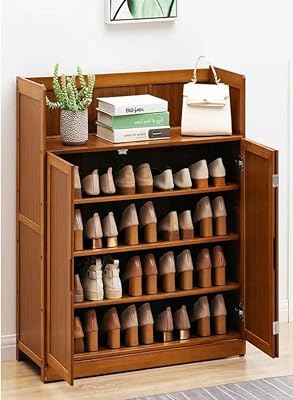 Étagère à chaussures en bois cotis, organisateur de chaussures autoportant pour entrée, étagère