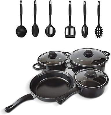 Batterie de cuisine antiadhésive ocuz de 13 pièces comprenant des casseroles, des poêles et des ustensiles. Chez DIAYTAR COTE D'IVOIRE, nous nous engageons à vous apporter la meilleure expérience d'achat en ligne possible. Notre vaste sélection de produits, alliée à notre service client dédié, fait de nous la destination idéale pour tout ce dont vous avez besoin. Rejoignez notre communauté et découvrez pourquoi nous sommes leaders en Côte d'Ivoire.