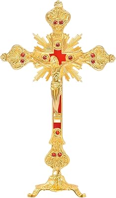 Croix de jésus catholique en métal avec base de 13 pouces pour la décoration