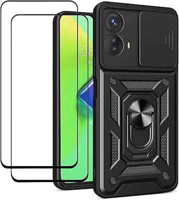 Coque de protection avec support pour motorola moto g73 5g + film