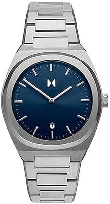 Montre pour homme à cadran bleu et bracelet en acier inoxydable - d-sh01-ssgr