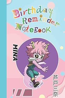 Livre de rappel d'anniversaire de mina ashido manga anime bnha mha pinky