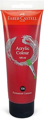 Tube de peinture acrylique vibar-castell 120 ml cramoisi permanent