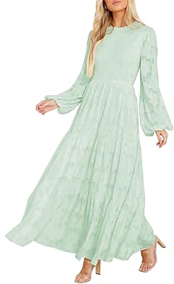 Une robe longue élégante pour femme avec des manches longues un col. DIAYTAR COTE D'IVOIRE se distingue par son engagement à offrir des prix compétitifs et des promotions attractives, ce qui en fait la boutique en ligne préférée de nombreux clients en Côte d'Ivoire. La boutique garantit également une livraison rapide et fiable.