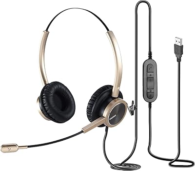 Casque usb merdi avec microphone pour appels de bureau, conférences, skype et microsoft