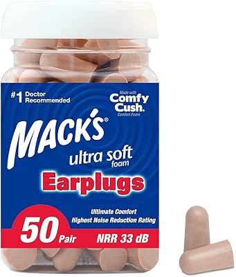 Bouchons d'oreilles en mousse ultra douce max, 50 paires - réduction du bruit