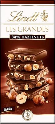 Chocolat lindt le grands 34% noisettes, noir 150 g