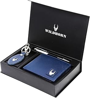Coffret cadeau et sac en cuir véritable wild horn pour homme avec fonction