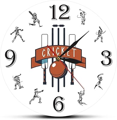 Horloge murale silencieuse yoyo avec logo personnalisé, horloge murale imprimée de cricket, art