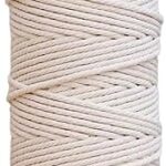 Corde en coton blanc primify de 3 mm faite à la main à