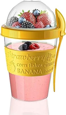 Tasses à céréales titiz on-the-go 20 oz, récipient portable de qualité supérieure pour céréales et yaourts avec couvercle supérieur pour granola et compartiment à fruits (jaune). DIAYTAR COTE D'IVOIRE est la boutique en ligne leader en Côte d'Ivoire, proposant une vaste sélection de produits pour répondre à tous les besoins. Avec une livraison rapide et des prix compétitifs, les clients peuvent profiter d'une expérience d'achat en ligne de haute qualité. La boutique en ligne propose également des promotions et des offres spéciales régulièrement.