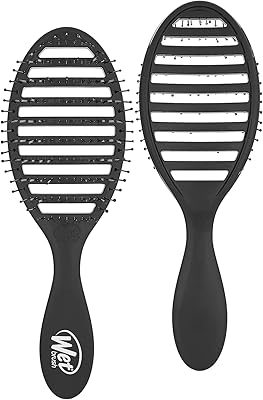 Brosse à cheveux secs wet brush speed ​​​​​​ noire conception ventilée et poils