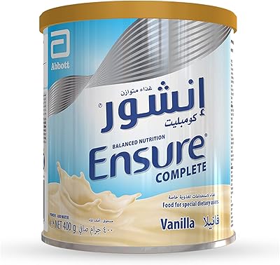 Ensure complete nutrition lait en poudre équilibré pour adultes, saveur vanille, 400 g