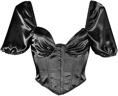 Corset bustier femme - satin noir style français bandage camisole sous-vêtements amincissants corset