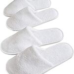 Pantoufles d'hôtel jetablespantoufles de spa blanches bouffantes à bout fermé, adaptées à la plupart