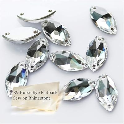 Strass en cristal cousus œil de cheval, strass à dos plat pour vêtements