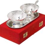 Couverts en cuivre plaqué argent jr gifts & crafts - cuillère avec assiette