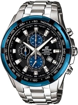 Montre casio pour homme avec cadran noir et bracelet en acier inoxydable