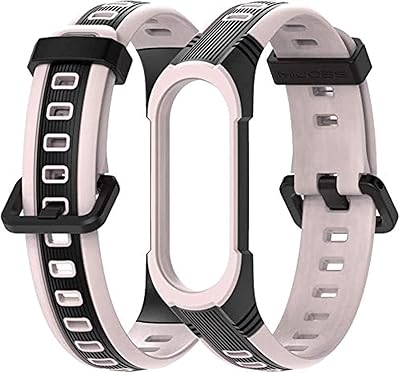 Bande de sport en silicone pour xiaomi mi 5 4 band 3 (rose/noir)