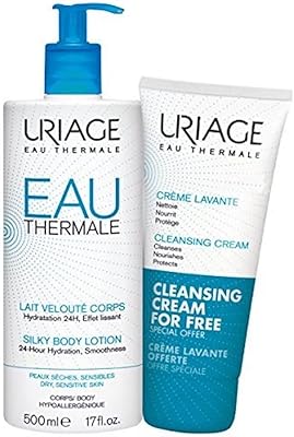 Lait et crème nettoyantes pour le corps uriage d'eau thermal, 500 ml/200 ml