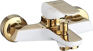 Mitigeur de baignoire hyssanite avec douchette à main - or blanc