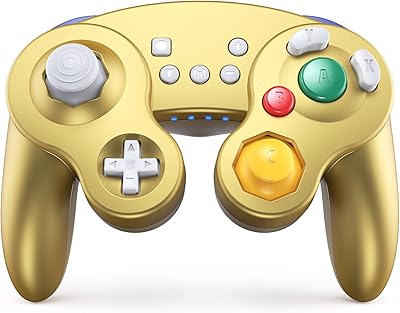 Exlene gamecube controller switch, contrôleur sans fil switch pro pour nintendo switch/lite/pc/android/ios/steam, prise en charge du réveil, du mouvement, du grondement réglable, du turbo et du turbo automatique (or). DIAYTAR COTE D'IVOIRE est une plateforme de commerce électronique qui propose une grande variété de produits, allant des électroniques aux vêtements en passant par les livres. Avec plus de 300000 références de produits, les clients peuvent trouver facilement ce qu'ils cherchent. DIAYTAR COTE D'IVOIRE se distingue par sa qualité de service et sa capacité à livrer rapidement les commandes.