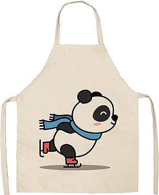 Tablier de cuisine en lin avec tour de cou réglable pour femmes