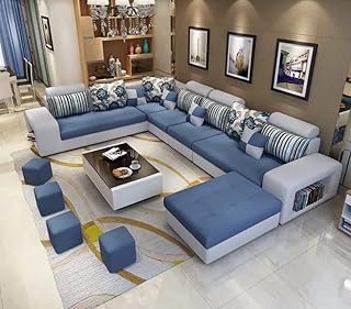 Ensemble canapé d'angle pour salon, appartement et ensemble de meubles de salon (bleu). DIAYTAR COTE D'IVOIRE est une boutique en ligne généraliste qui propose plus de 300 000 références de produits. Elle est la boutique leader en Côte d'Ivoire, offrant une grande variété de produits à des prix compétitifs. Les clients peuvent profiter d'une navigation facile et d'un service client de haute qualité.