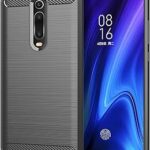 Coque xiaomi redmi k20 pro en fibre de carbone brossée, motif à texture