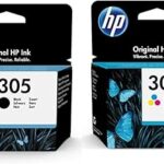 Cartouche d'encre hp originale 305 noire 3ym61ae et hp 305 tricolore 3ym60ae