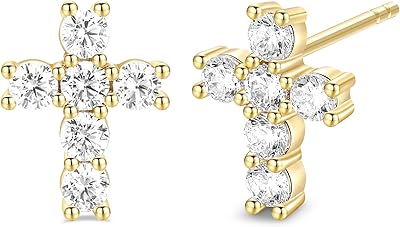 Boucles d'oreilles croix en argent sterling 925 hypoallergénique pour hommes et femmes, boucles d'oreilles en pierre de zircone cubique blanche. DIAYTAR COTE D'IVOIRE, c'est l'assurance d'acheter en toute sécurité et en toute confiance. Nous nous efforçons de vous offrir les produits de qualité que vous méritez, avec un service client dédié et réactif pour répondre à toutes vos questions et préoccupations.