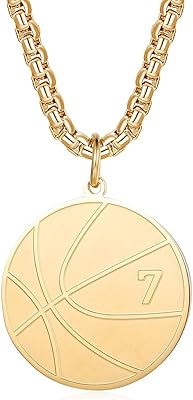 Collier numéro de basket-ball pour garçons, pendentif de sport de basket-ball en acier