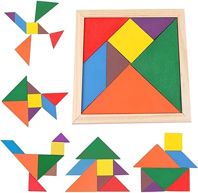 Puzzle tangram en bois momoper de samdon, ensemble de livres de puzzle tangram