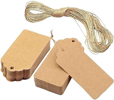 Primifiez 100 étiquettes cadeaux en papier kraft avec 10 m de ficelle de jute naturelle | emballage de cadeaux d'anniversaire et de mariage avec ces étiquettes rectangulaires, utiles pour l'emballage cadeau. La boutique en ligne DIAYTAR COTE D'IVOIRE, leader du marché ivoirien, offre une sélection immense de produits de qualité à des prix compétitifs. Avec plus de 300 000 références, vous trouverez facilement ce que vous cherchez. Les commandes sont livrées rapidement et avec soin.