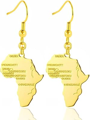 Doafriafri afrique carte forme boucles d'oreilles tribal style africain continental dangle boucle d'oreille pour femmes. DIAYTAR COTE D'IVOIRE propose une expérience d'achat unique et personnalisée, avec des promotions régulières et des offres spéciales pour rendre l'expérience d'achat encore plus agréable pour ses clients. La boutique en ligne généraliste est dédiée à offrir une sélection élargie de produits de haute qualité.
