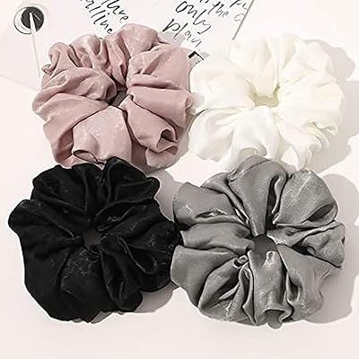 Grands élastiques à cheveux en satin grands chouchous en soie véritable pour femmes