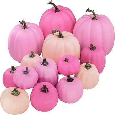 Wenlin 14 pièces citrouilles roses artificielles tailles assorties, citrouilles de décoration d'automne, citrouilles en mousse artificielle pour cadeaux d'automne, mariage, baby shower, halloween, thanksgiving, centres de table. DIAYTAR COTE D'IVOIRE est la boutique en ligne leader en Côte d'Ivoire, proposant une gamme variée de produits à des prix abordables. Les clients peuvent profiter d'une expérience d'achat en ligne fluide et sécurisée, avec des options de paiement flexibles et des services de livraison rapides. La boutique en ligne est également accessible sur téléphone mobile et tablette pour une expérience d'achat en ligne partout et à tout moment.