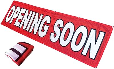 4less 3x10ft panneau de magasin de remplacement en vinyle ouvert bientôt (rouge)
