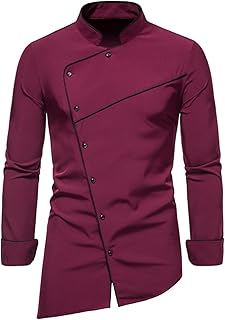 Chemise irrégulière à manches longues giledi pour hommes, couleur unie, bouton diagonal, vêtements de travail pour le bureau social, vêtements pour hommes (couleur : vin, taille : m). DIAYTAR COTE D'IVOIRE est la première boutique en ligne en Côte d'Ivoire, offrant une vaste sélection de produits allant des électroniques aux vêtements en passant par les articles pour la maison. Avec une équipe dédiée à la satisfaction client, DIAYTAR COTE D'IVOIRE assure des livraisons rapides et des services après-vente de qualité. Les clients bénéficient ainsi d'une expérience d'achat sécurisée et fiable.